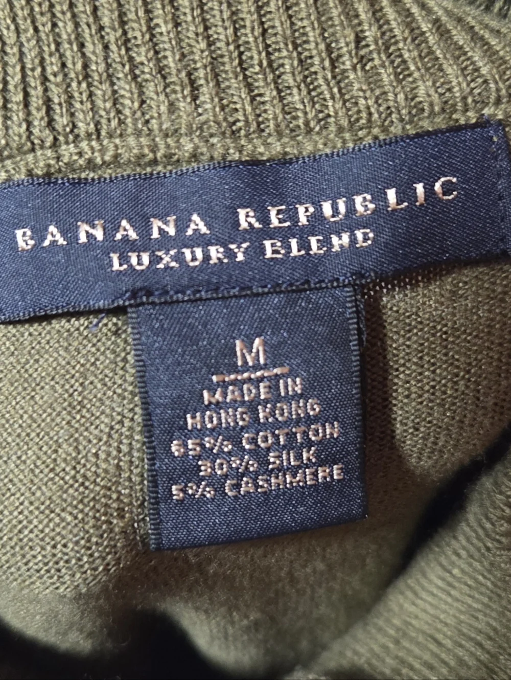 Y2K Vintage Banana Republic Mens Full Zip Sweater Cashmere Blend Green Sz Medium